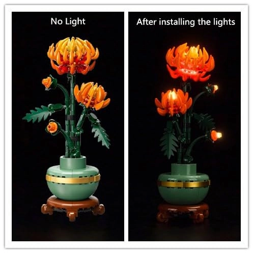 LED Light Kit - Compatible with Lego 10368 Chrysanthemum Flower