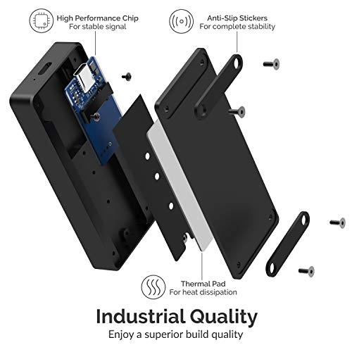 M.2 NVMe SSD Enclosure - USB 3.1 Gen2 NVMe M-Key M.2 2230/2242/2260/2280