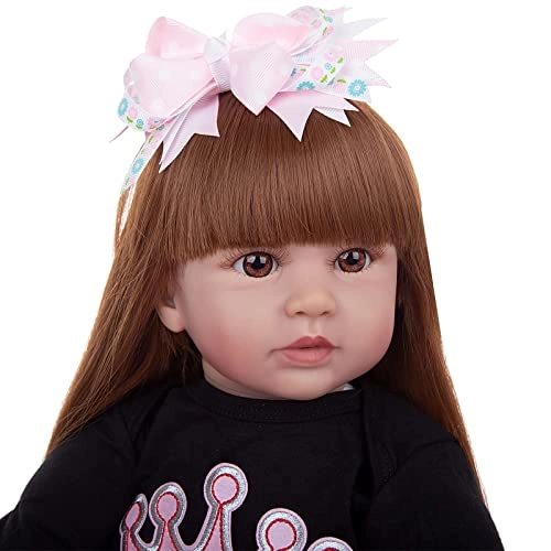 Reborn Baby Doll - 24 Inch Vinyl Cotton Body Pink Yarn Skirt Ages 3+