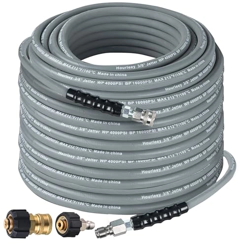 Hourleey Pressure Washer Hose - 50FT 4000 PSI 38 Quick Connect