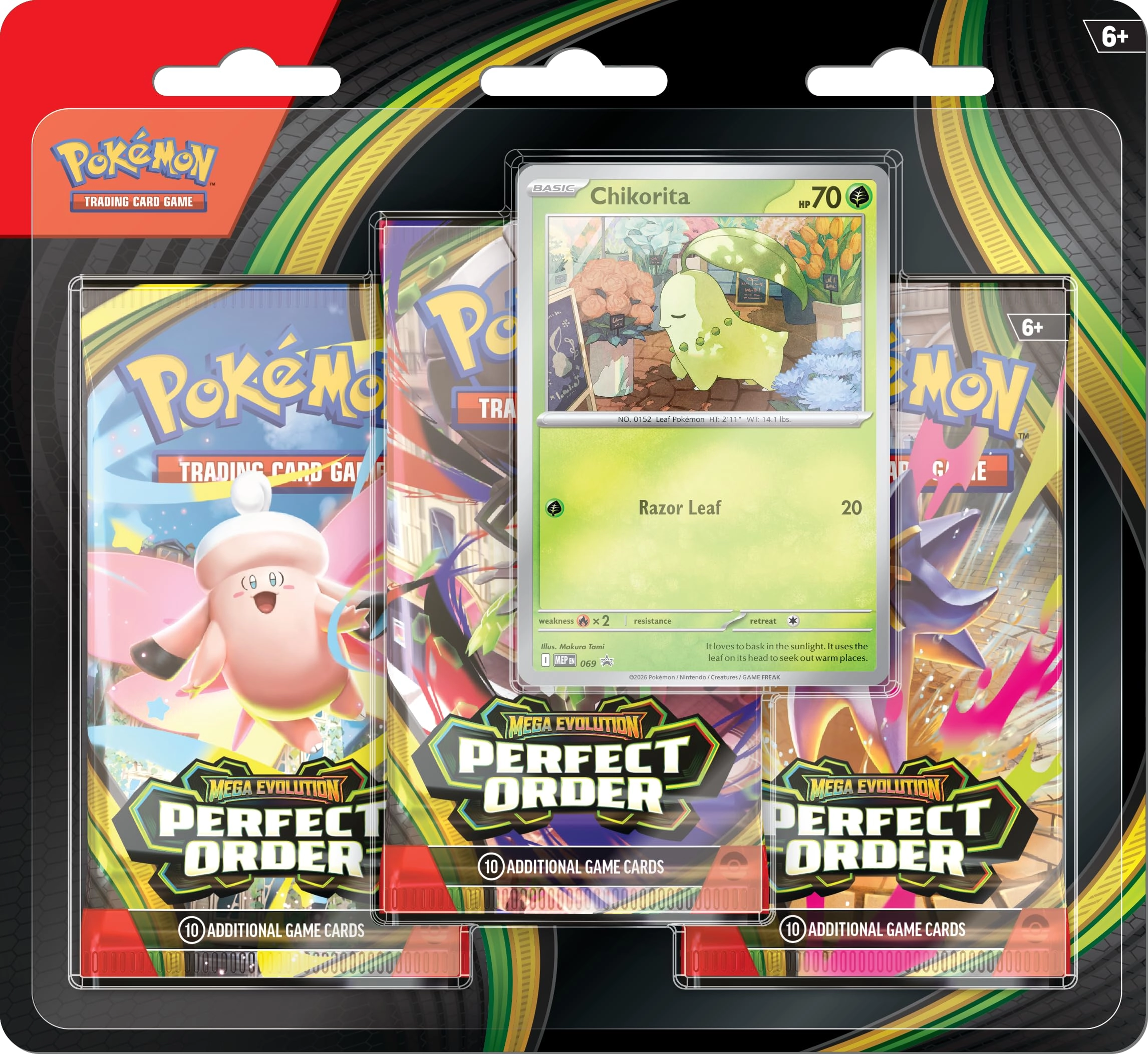 The Pokémon Company International Mega Evolution—Perfect Order - Triple Pack 1 Foil Promo Card & 3 Booster Packs