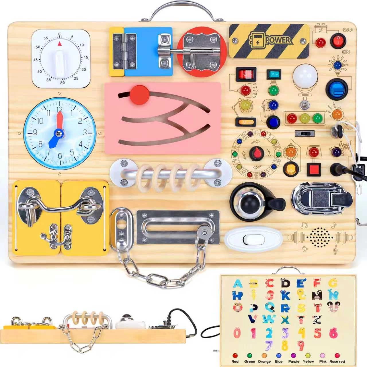 HarVow Wooden Busy Board - 12 months+ 25 pieces