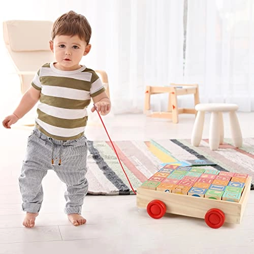 ABC Wooden Blocks Cart - 36 months - 6 years 30 pieces