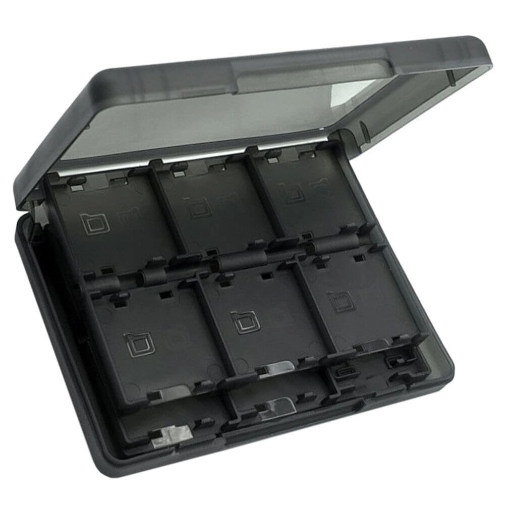 ibasenice Small Game Card Storage Organizer Box - Black Faux Leather
