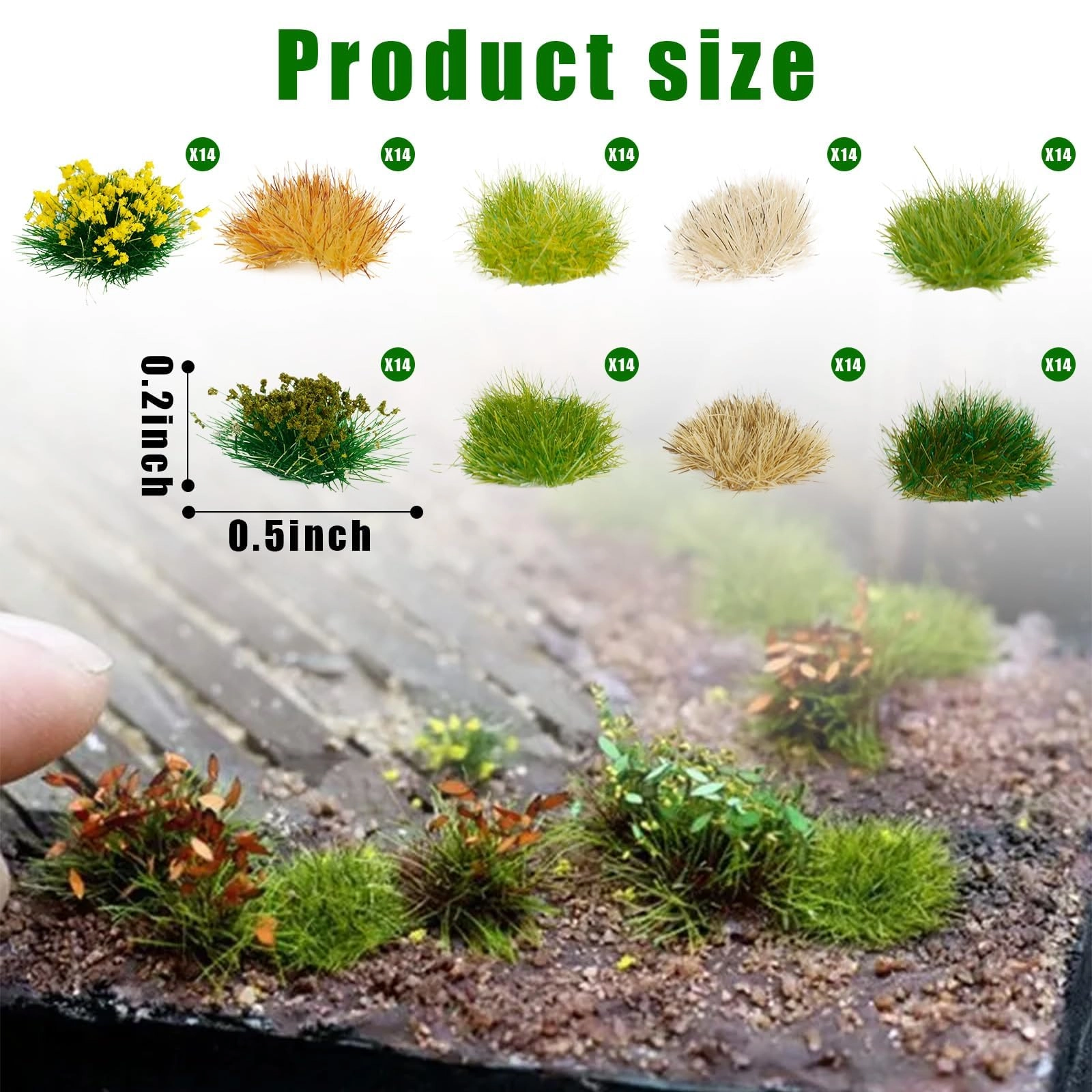 Static Grass Bushy Tufts - 126 pieces