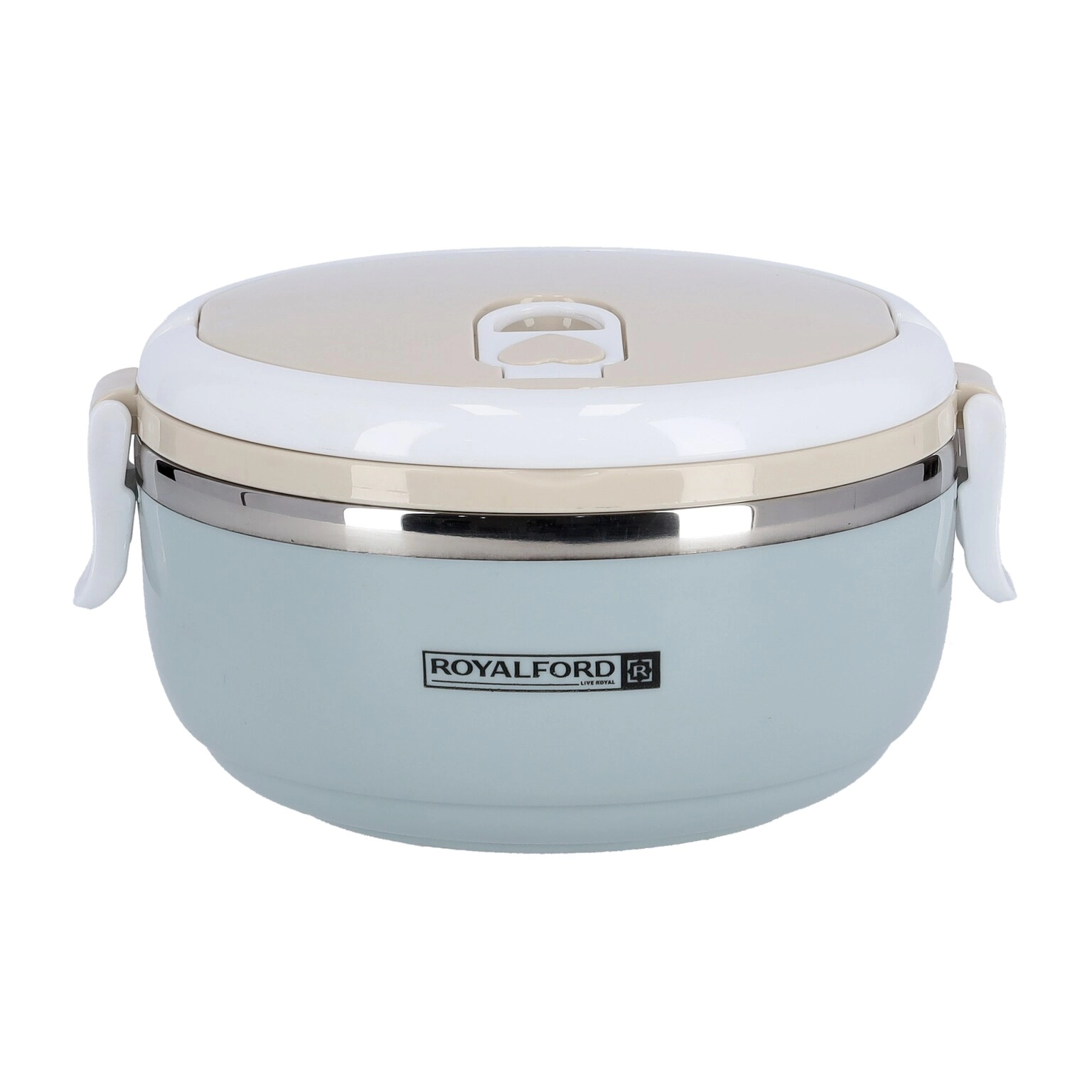 Royalford Air Tight Lunch Box - Blue/White standard