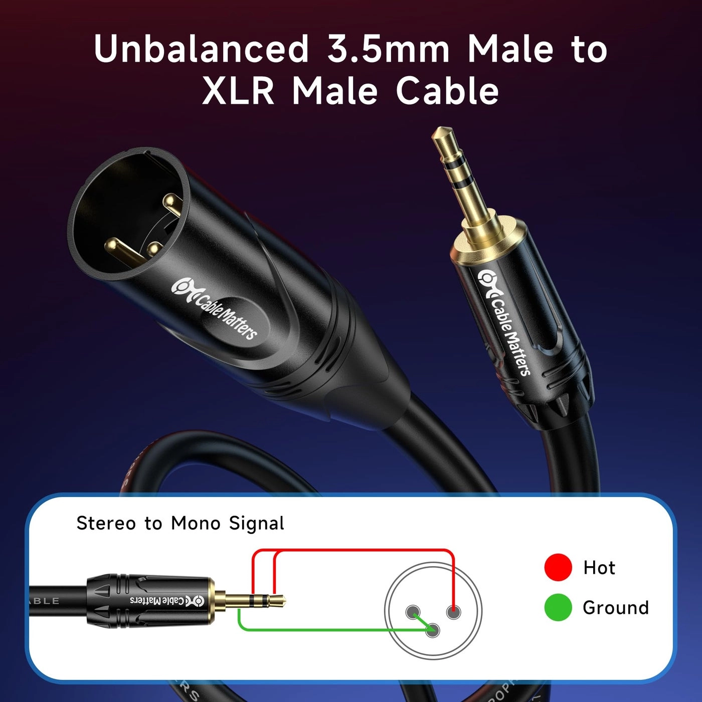 3.5mm to XLR Cable - 3.048 meter