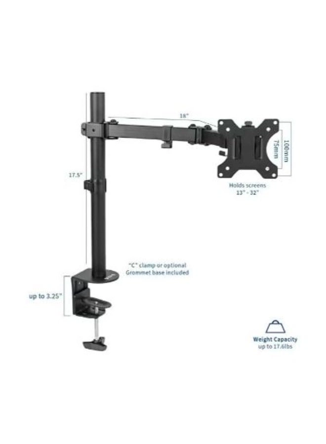 Full Motion Monitor Arm - Single Arm 17-32 inch 75x75mm/100x100mm