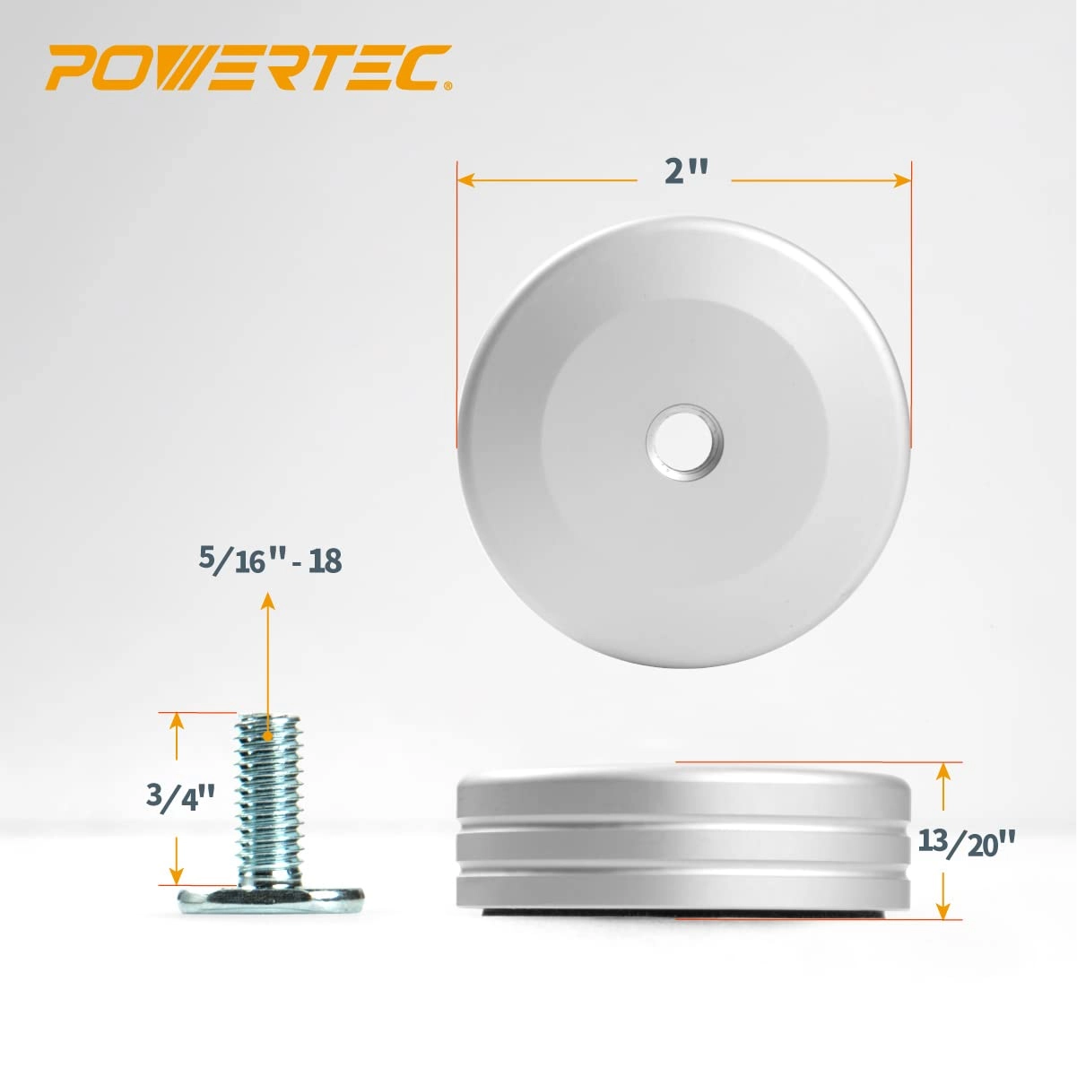 71669 Round T-Track Stop - 2PK