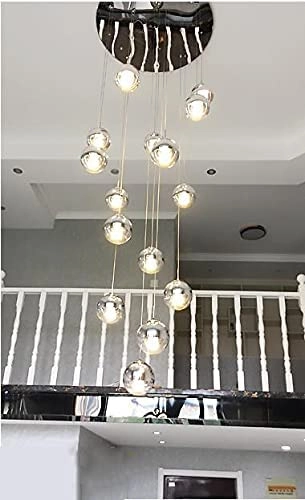 Long Chandelier - 10 lights Glass ball