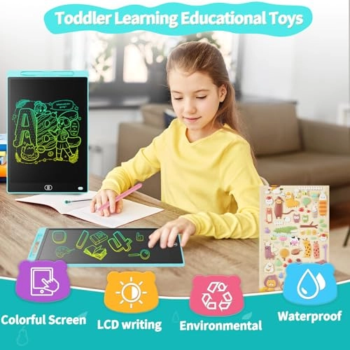 LCD Colorful Writing Graphic Tablet - 12 Inches Blue & Green Pack