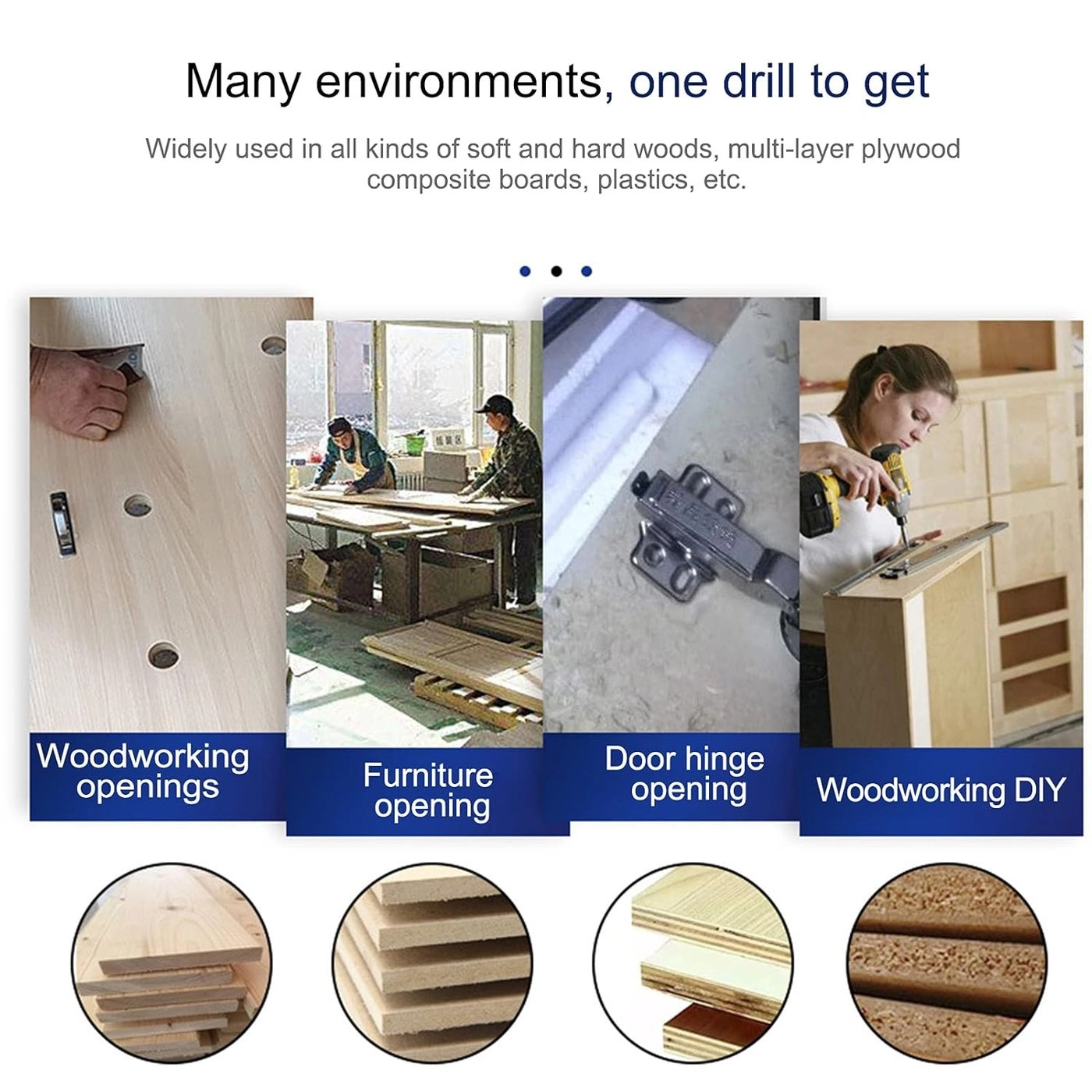 Drill Bit Tungsten Carbide Hinge Hole Cutter - 16mm 20mm 22mm 25mm 30mm 35mm 6pcs 7mm 8mm