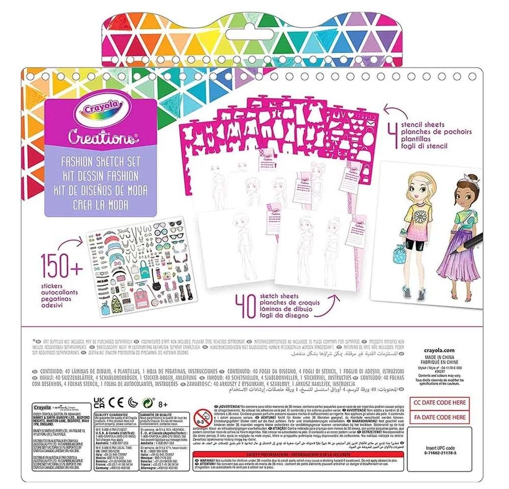 Creations Art History Fashion Sketch Portfolio - sketch sheets plastic fashion stencils beautiful foiled stickers