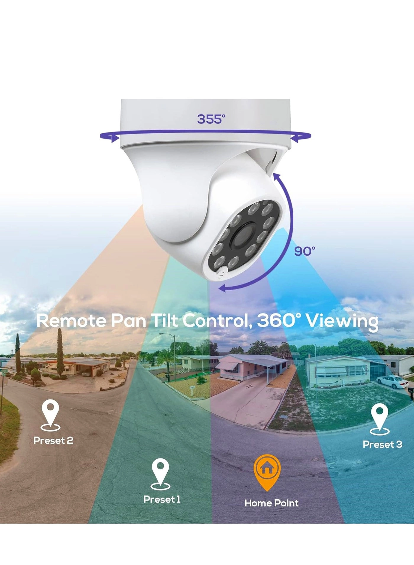 Wireless Security PTZ Camera System - 4pcs 10 Channel 5MP