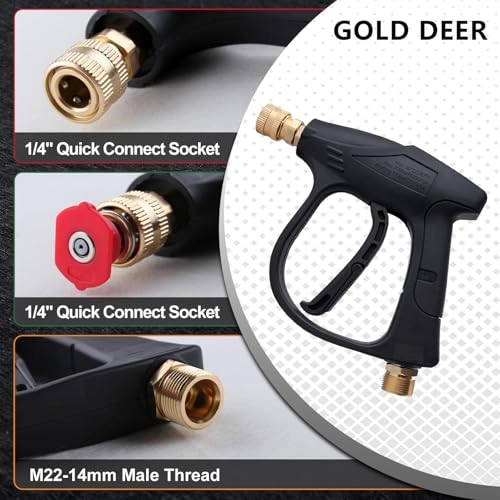 Short Pressure Washer Gun - 4350PSI Swivel M2214