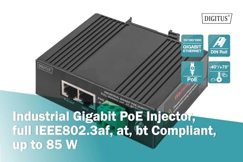 Gigabit Ethernet PoE Injector - 85W IEEE802.3af IEEE802.3at IEEE802.3bt 10/100/1000 Mbps