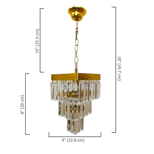 Square Shaped Modern Crystal Chandelier - 18 Inches (45.7 cm)