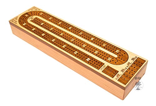 3 Track Cribbage Board - 29 shape Blood wood / Maple