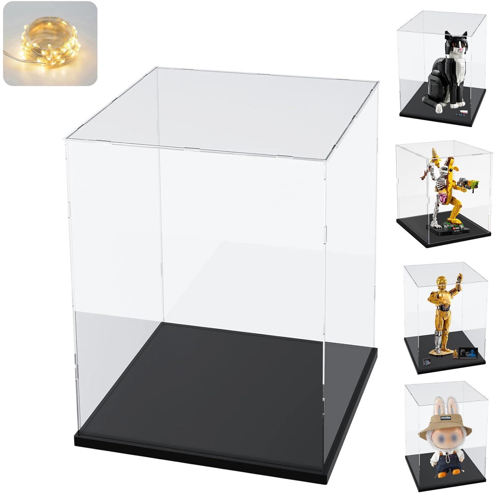 ELEpure Acrylic Display Case - Plastic wood