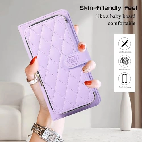 Case for Xiaomi Redmi Note 12 Pro 5G - Faux Leather Zipper Purse Wallet Phone Cover