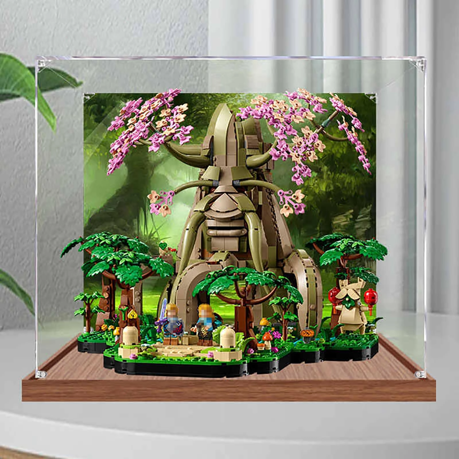 China Display Case - 40 x 40 x 35 cm Wooden Base 77092