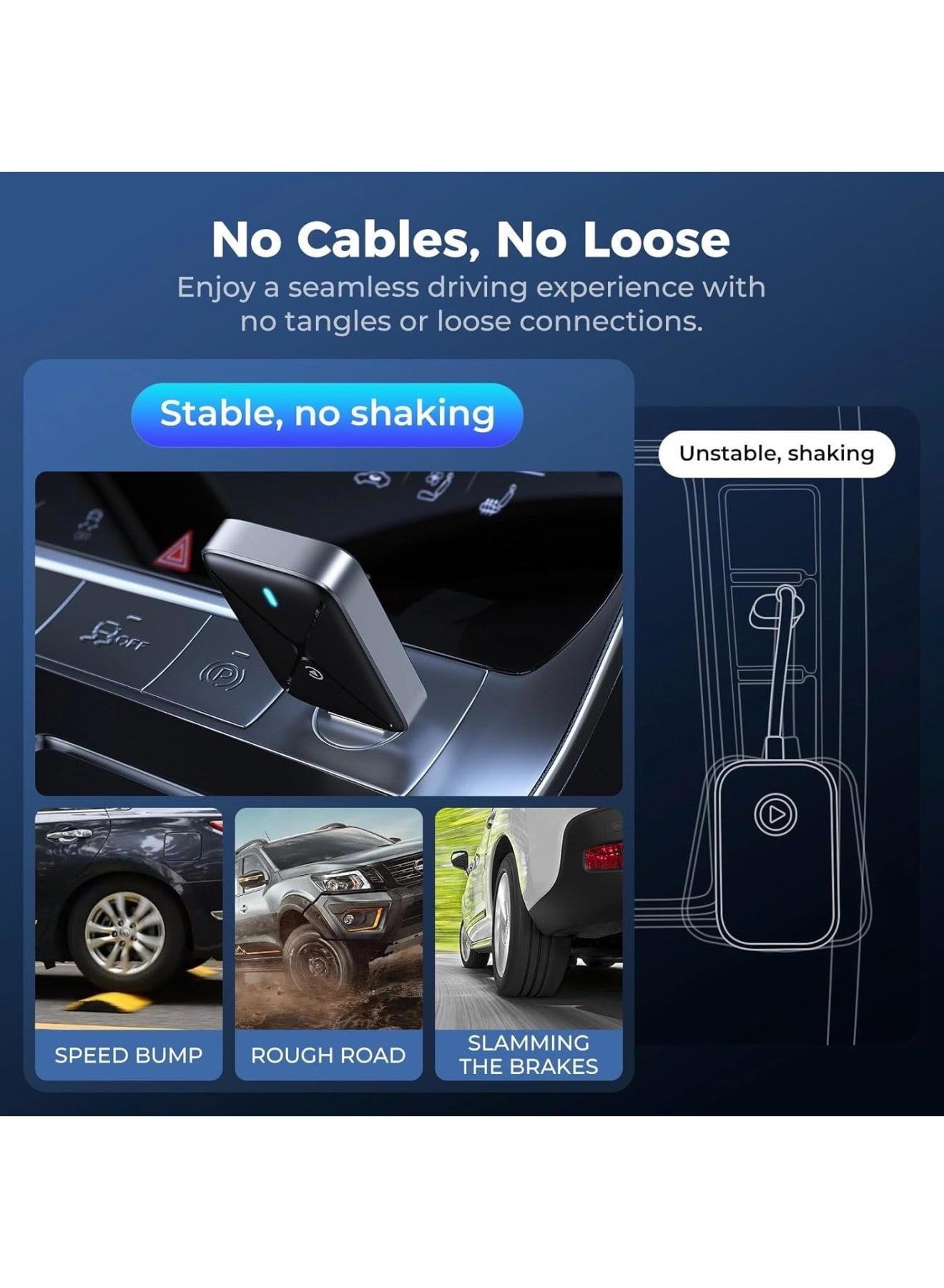 Wireless CarPlay Adapter - 2-in-1 Mini Plug and Play Low Latency