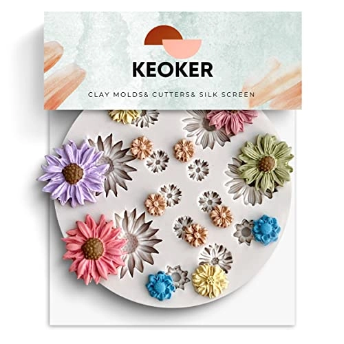 Keoker Flower Polymer Clay Molds - Daisy Miniature Jewelry Making