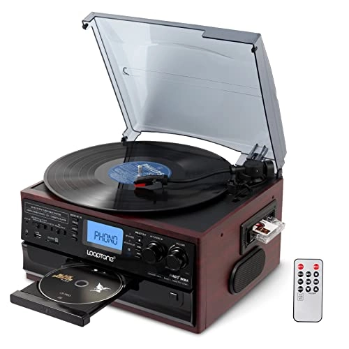 LoopTone Record Player - 10-in-1 Bluetooth In/Out 3-Speed