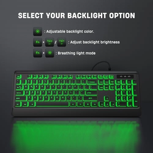 Large Print Backlit Keyboard - QWERTY Wired/Wireless
