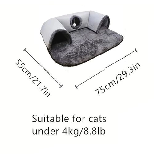 U-Shaped Cat Tunnel Bed - Approx. 75x55cm Polyester