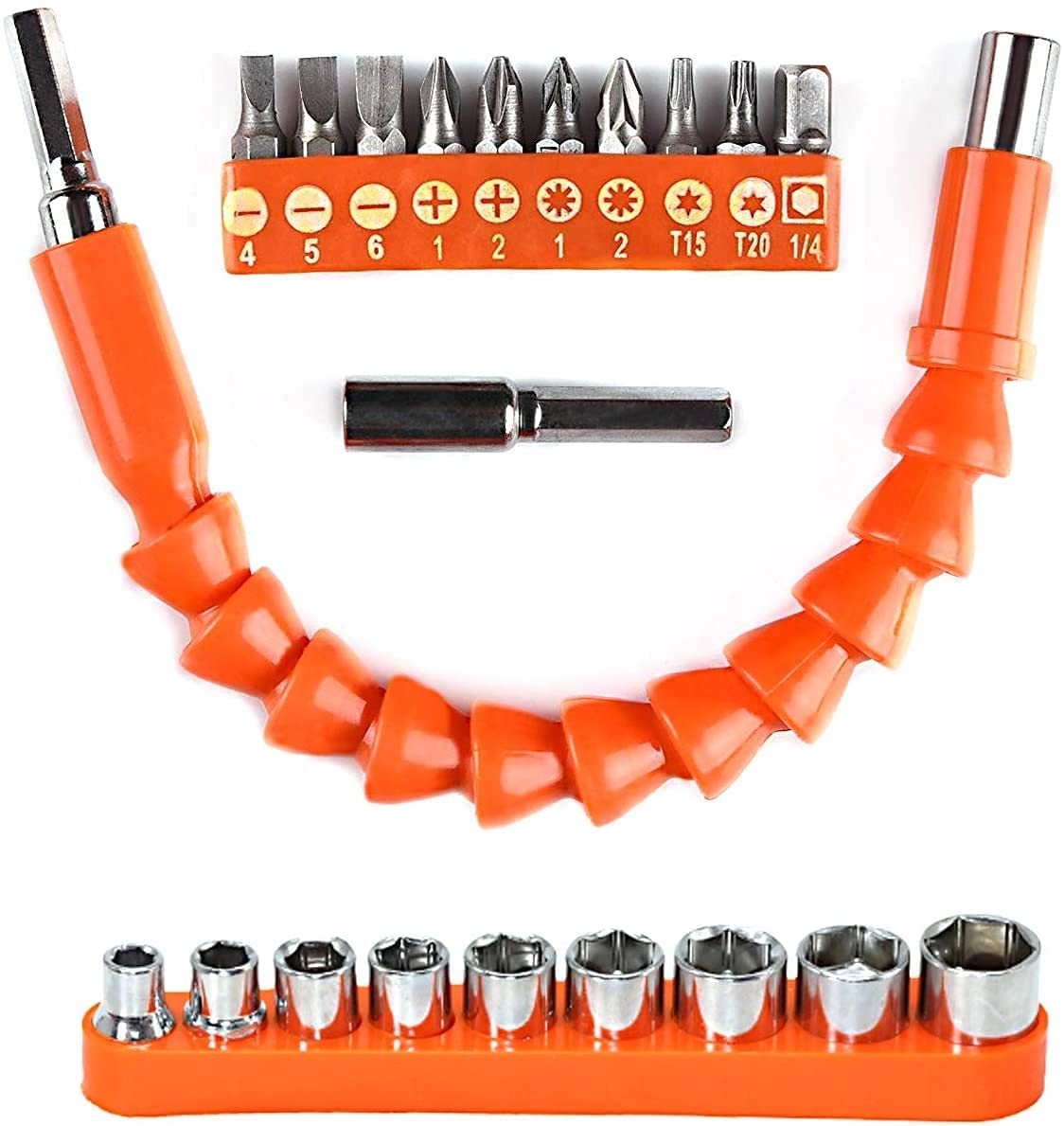H9 Flexible Shaft Drill Bit Extension Kit - Flexible Soft Shaft 22 Pieces