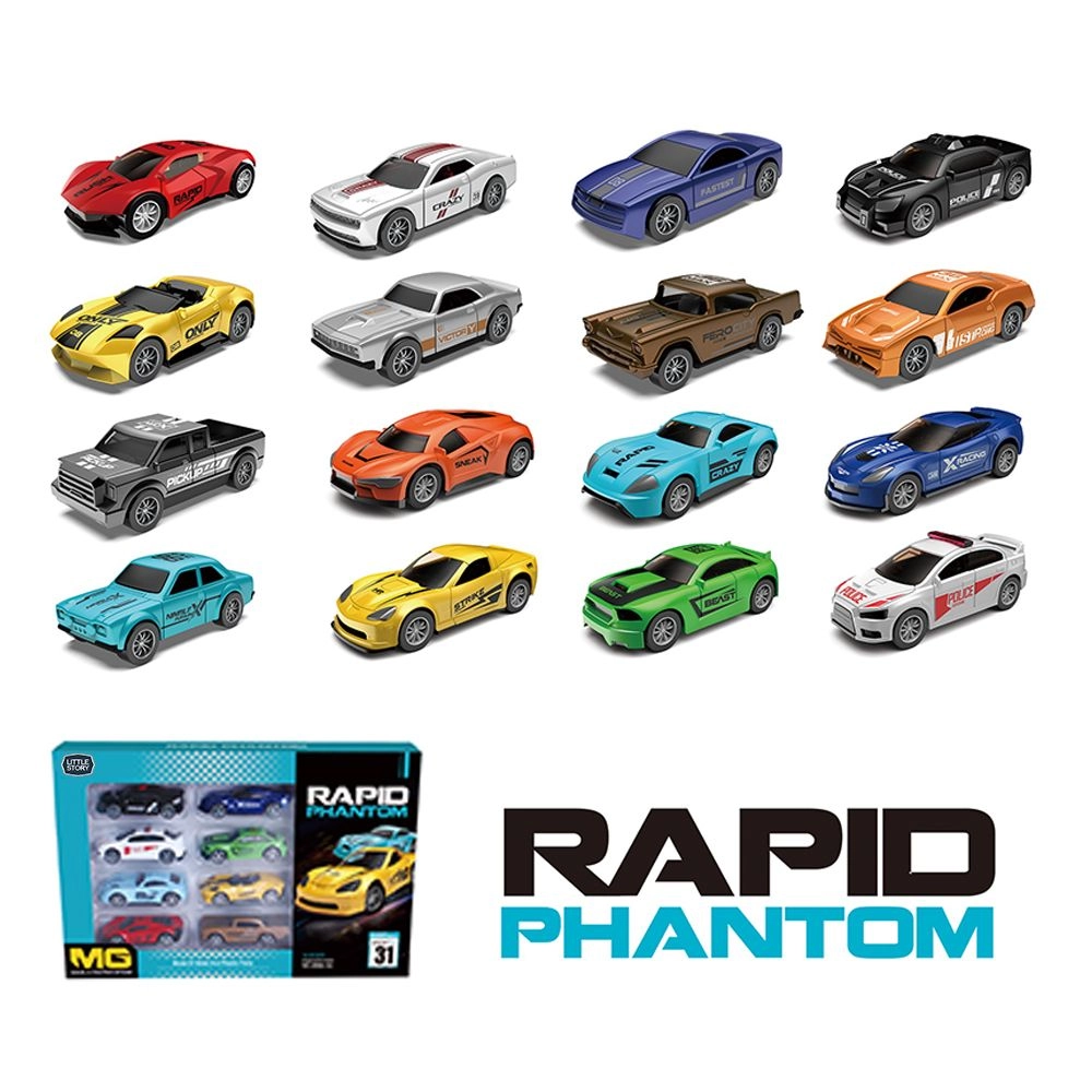 Slide Die Cast Toy Car Play Set - 8pcs