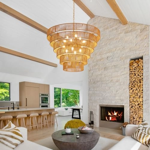 Rattan Chandelier - max 53.1"
