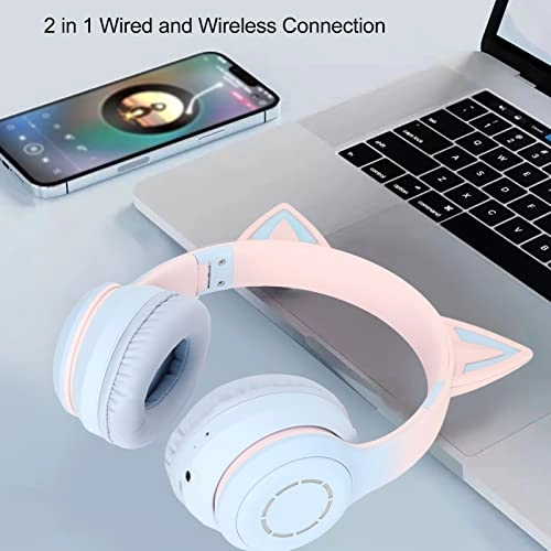 Cute Cat Ear Gaming Headphones Wireless Headset
