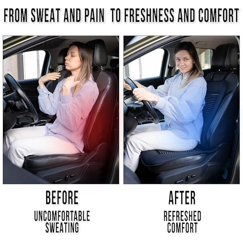 Beaded Cooling Car Seat Cover - Wooden Beads 12V Massage