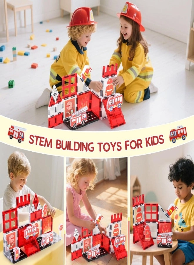 Magnetic Tiles + Firetruck