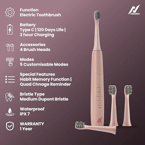 ETC-05 - 40000 vibrations/min USB Type C 4 Replaceable Brushheads