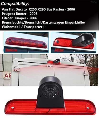 Brake Light Reversing Camera + Rear View Mirror Monitor - Night vision 628 x 586 pixels