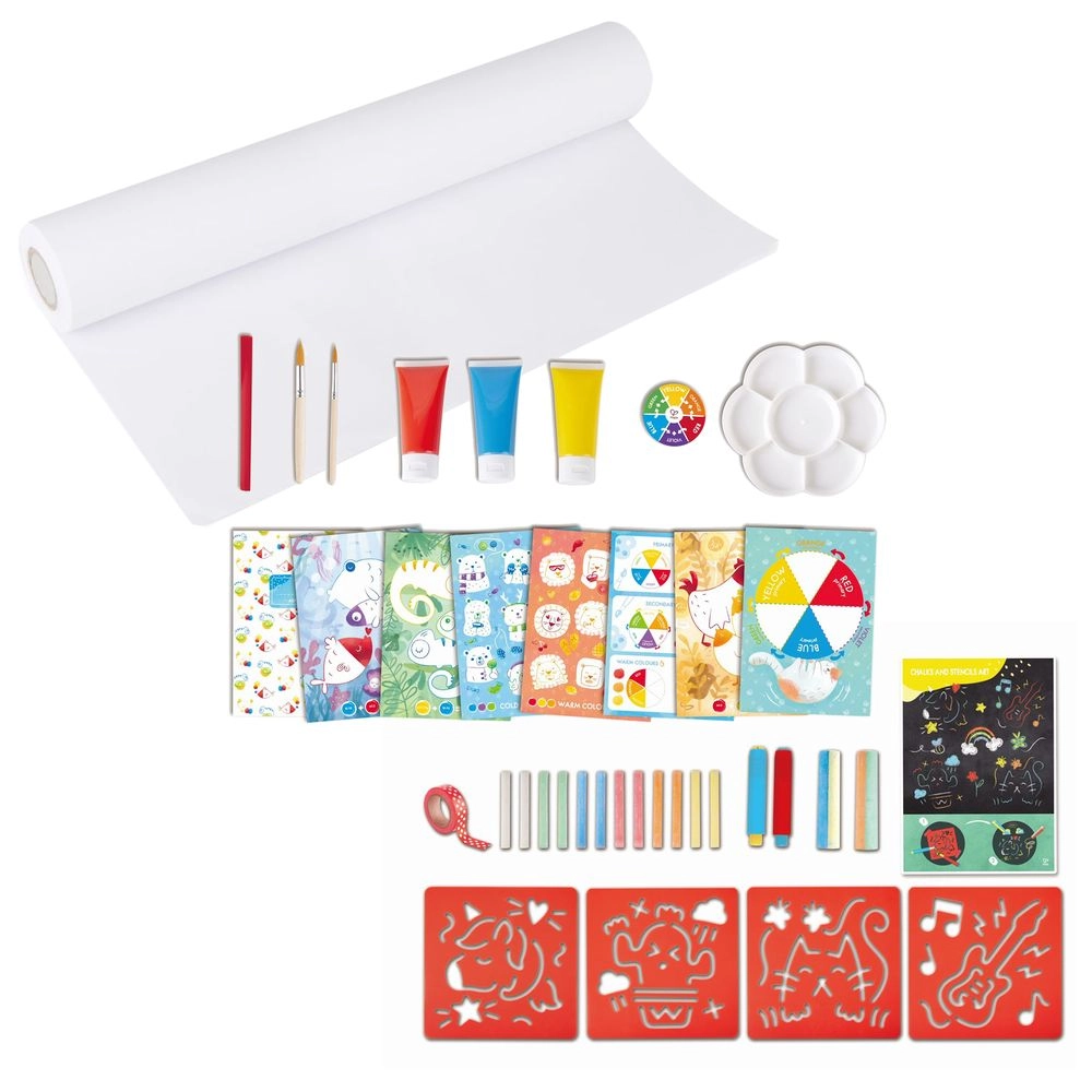 Art And Paint Activity Kit - Chalks and Stencils Art set