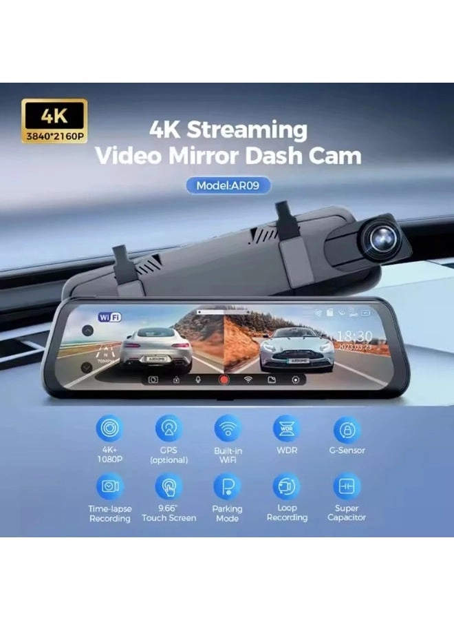 Mirror Dash Cam - 4K+1080P