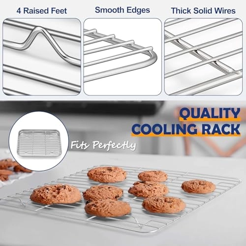 Toaster Oven Pan Tray + Baking Sheet + Cooling Rack