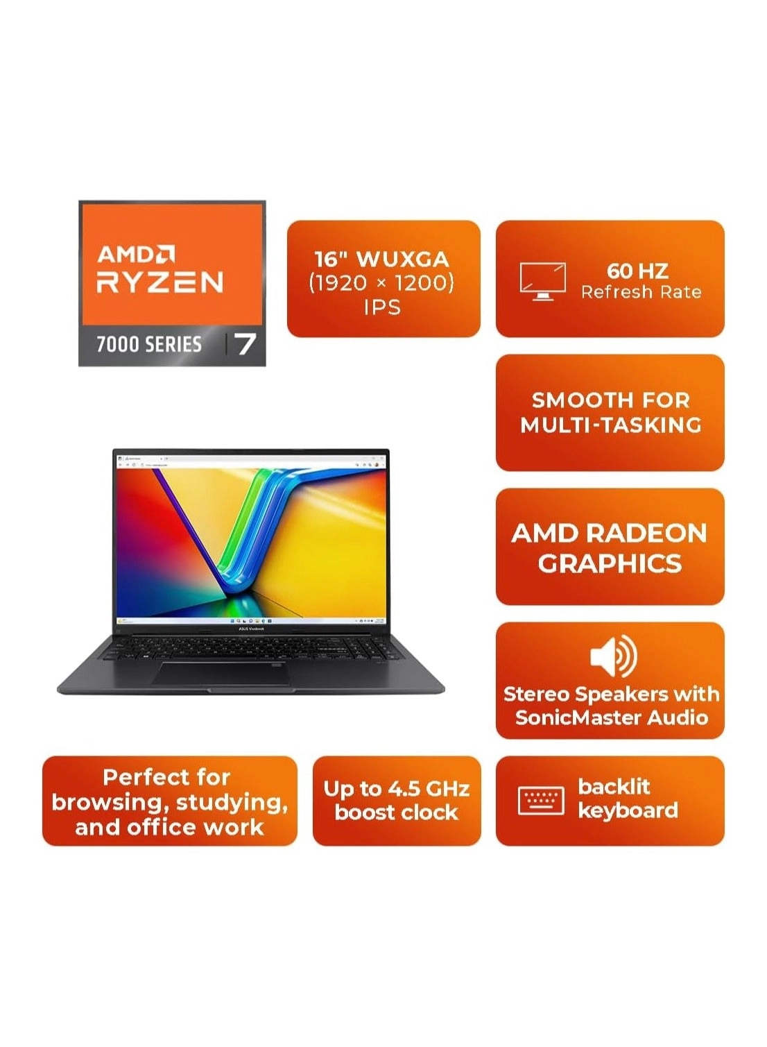 Vivobook 16 M1605YA - 16'' Ryzen 7-7730U 8GB DDR4 512GB SSD