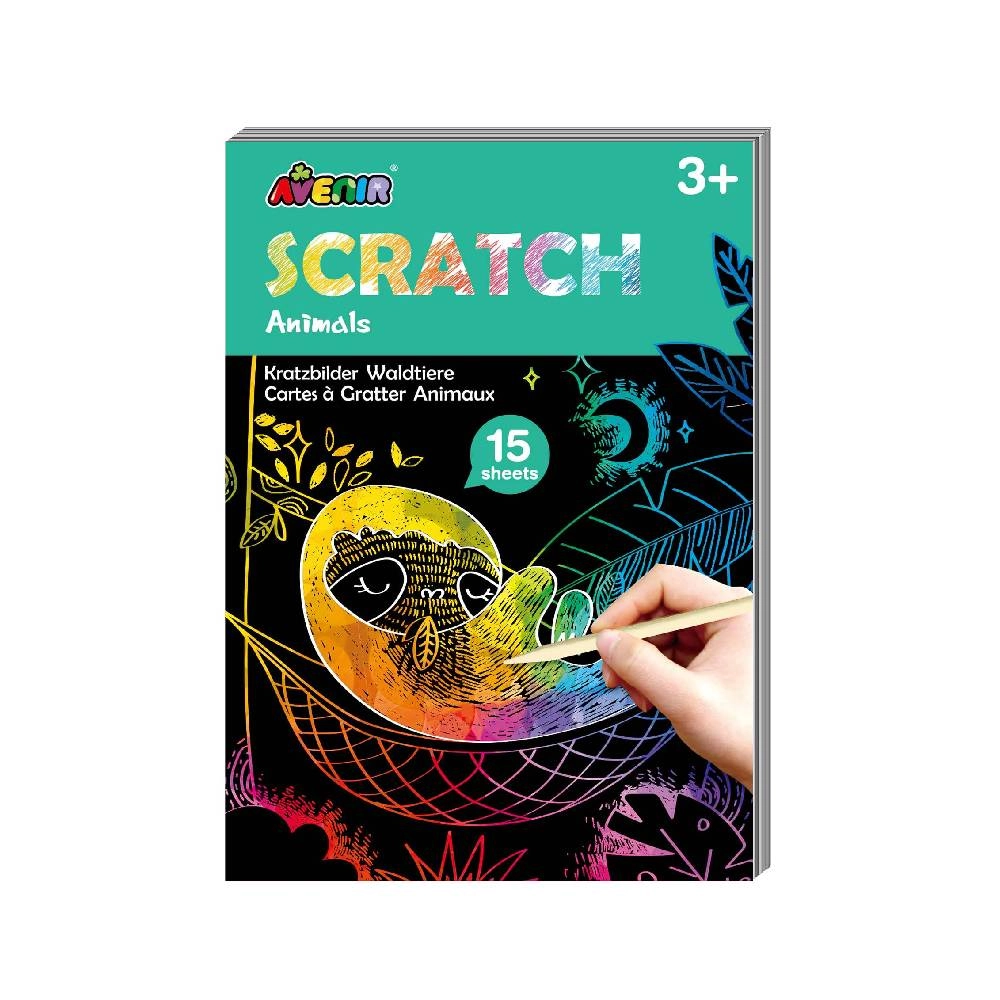 Avenir Mini Scratch Book - Animals - Suitable for 3 years & above