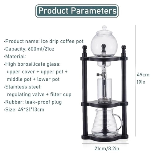 Cold Brew Drip Coffee Maker - 800ml High Borosilicate Glass