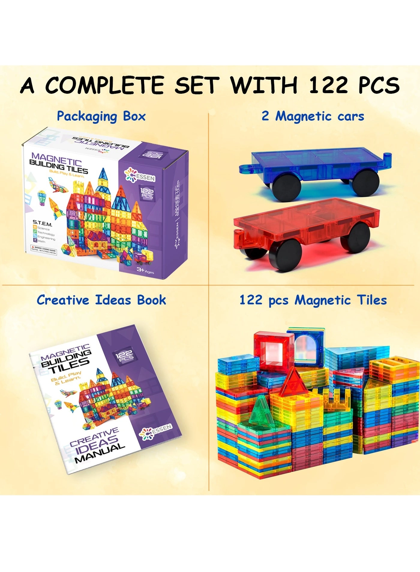 Magnetic Tiles - 122 pcs