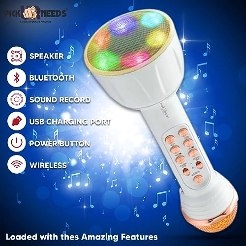 Karaoke Mic With Speaker with LED
