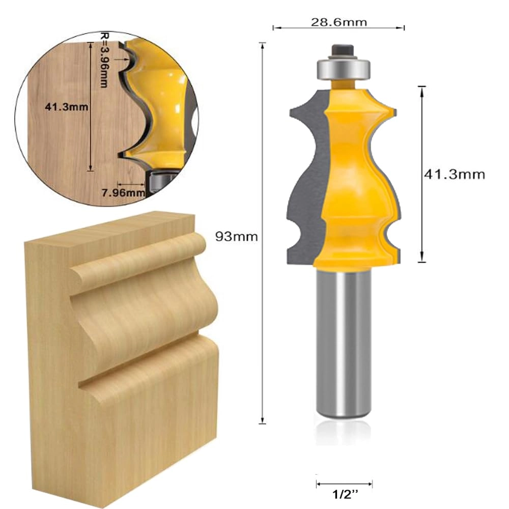 Architectural Molding Router Bit Set - 1/2 Inch 10 PCS