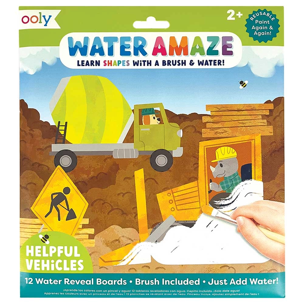 OOLY Water Amaze Water Reveal Boards Helpful Vehicles - 2+ 12 pieces