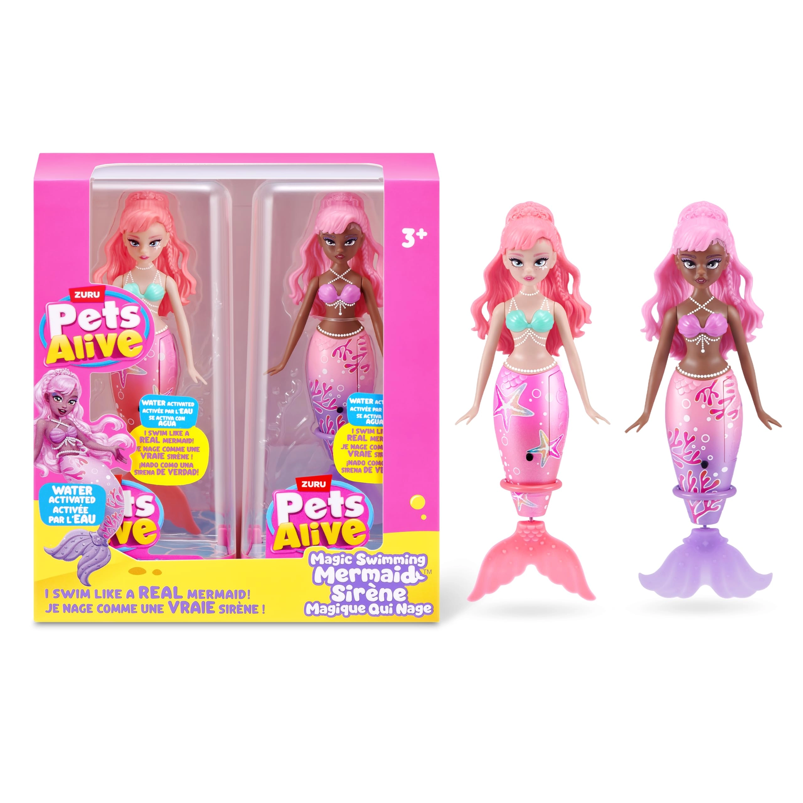 ZURU WATER ACTIVATED SERIES 1 - Swimming mermaid (sea star) + (coral) Pack
