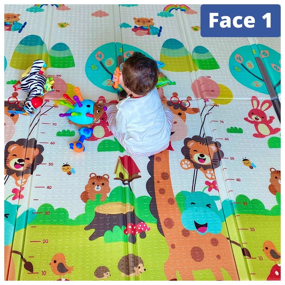 Reversible & Foldable Playmat - vibrant animal 0 month & above